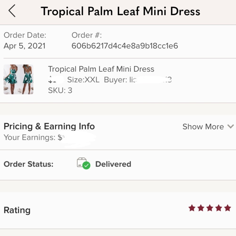 Tropical Palm Leaf Mini Dress - Picture 8 of 11